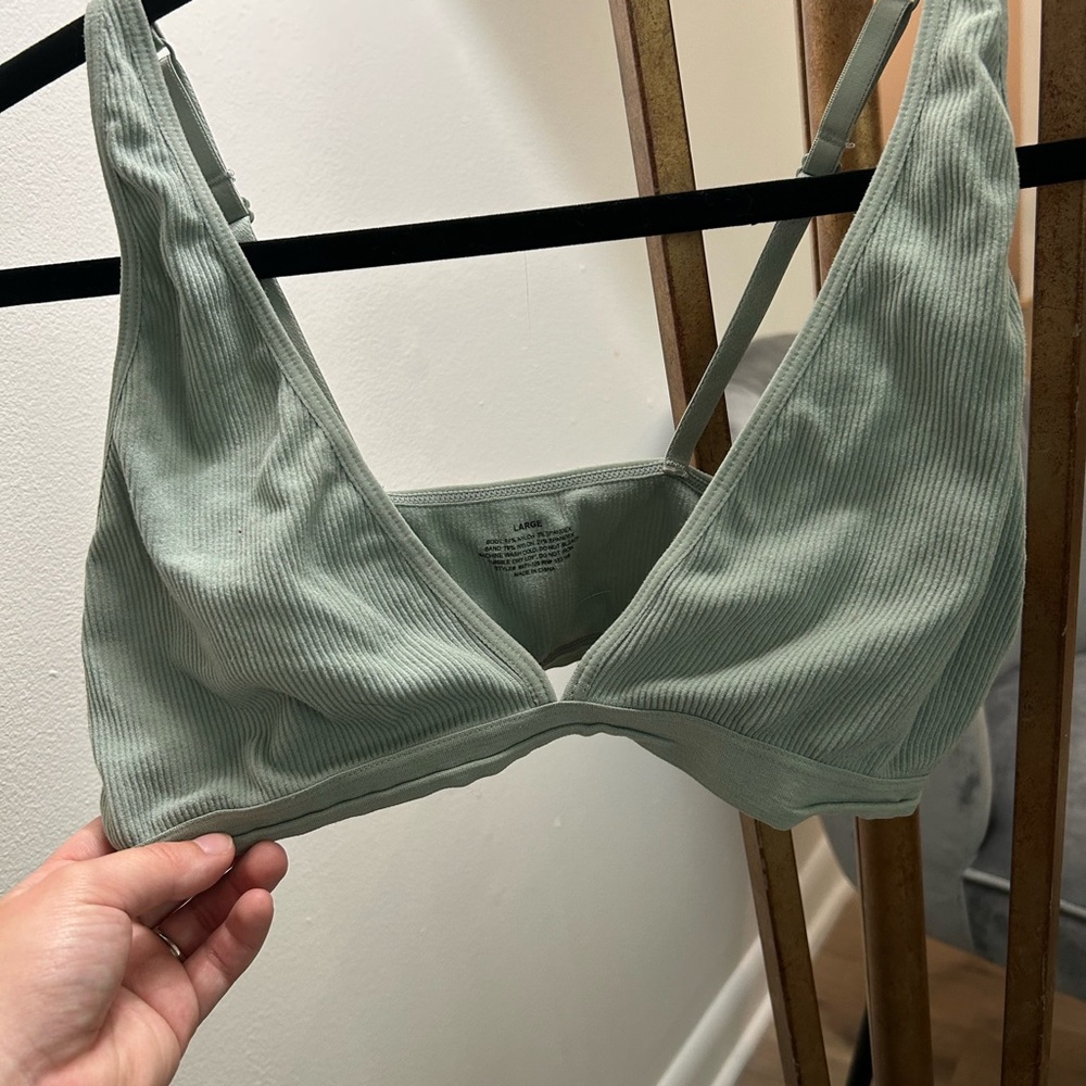 Green Satin Bra with Luxurious Sheen